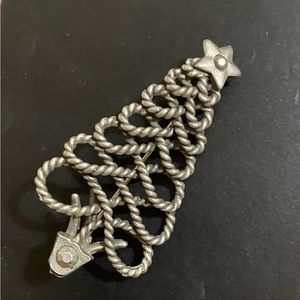 Vintage Pewter Christmas Tree Pin 🎄